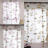 Max Floral Design Roman Short Window Curtain Sheer Voile #2 Pink 100x160cm