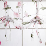 Max Floral Design Roman Short Window Curtain Sheer Voile #2 Pink 100x160cm