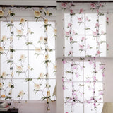 Max Floral Design Roman Short Window Curtain Sheer Voile #2 Pink 100x160cm