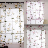 Max Floral Design Roman Short Window Curtain Sheer Voile #2 Pink 100x160cm