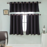 Max Solid Colored Short Valance Curtains Kitchen Window Treatment Black L - Aladdin Shoppers