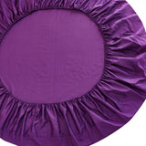 Max Solid Color 100% Cotton Round Bed Fitted Sheet Bed Cover Purple