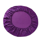 Max Solid Color 100% Cotton Round Bed Fitted Sheet Bed Cover Purple