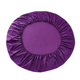 Max Solid Color 100% Cotton Round Bed Fitted Sheet Bed Cover Purple