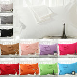 Max 1Pair 100% Cotton Soft Solid Color Single Pillow Cover Pillowcase White