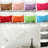 Max 1Pair 100% Cotton Soft Solid Color Single Pillow Cover Pillowcase White