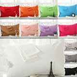 Max 1Pair 100% Cotton Soft Solid Color Single Pillow Cover Pillowcase White