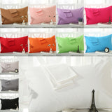 Max 1Pair 100% Cotton Soft Solid Color Single Pillow Cover Pillowcase White