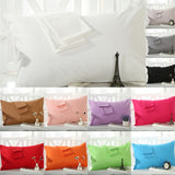 Max 1Pair 100% Cotton Soft Solid Color Single Pillow Cover Pillowcase White