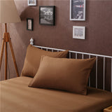 Max 1Pair 100% Cotton Soft Solid Color Single Pillow Cover Pillowcase Coffee