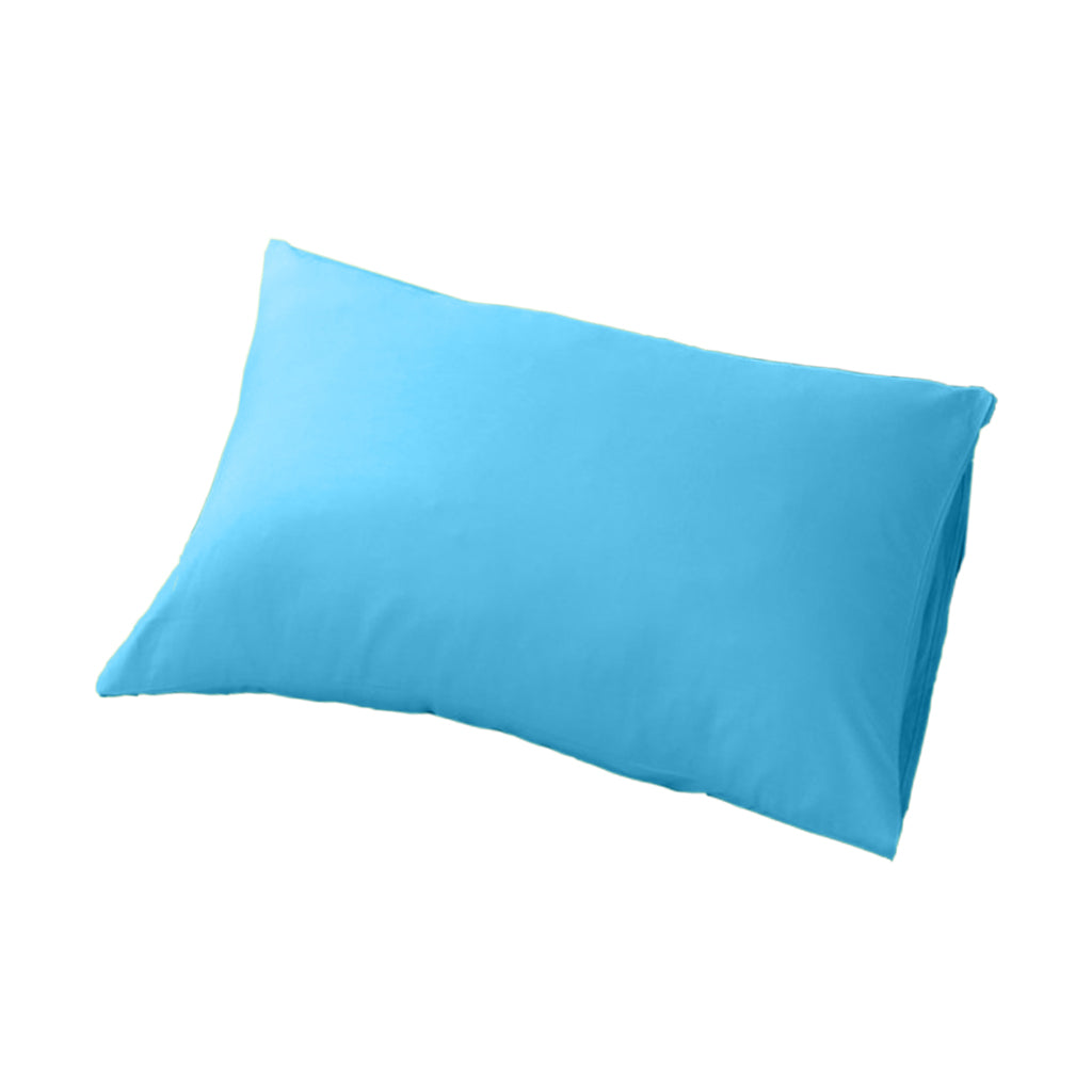 Max 1Pair 100% Cotton Soft Solid Color Single Pillow Cover Pillowcase Blue