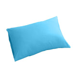 Max 1Pair 100% Cotton Soft Solid Color Single Pillow Cover Pillowcase Blue
