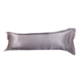 Solid Color Luxury Silk Body Full Long Pillow Case Cover Gray 48x120cm