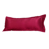 Solid Color Luxury Silk Body Full Long Pillow Case Cover Red 48x120cm