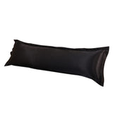 Solid Color Luxury Silk Body Full Long Pillow Case Cover Black 48x120cm