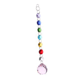 Max Crystal Hanging Suncatcher Rainbow Beads Ball Pendant Prisms Pink 20cm