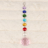 Max Crystal Hanging Suncatcher Rainbow Beads Ball Pendant Prisms Pink 20cm