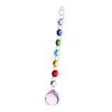 Max Crystal Hanging Suncatcher Rainbow Beads Ball Pendant Prisms Pink 20cm