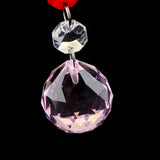 Max Crystal Hanging Suncatcher Rainbow Beads Ball Pendant Prisms Pink 20cm