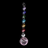 Max Crystal Hanging Suncatcher Rainbow Beads Ball Pendant Prisms Pink 20cm