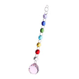 Max Crystal Hanging Suncatcher Rainbow Beads Ball Pendant Prisms Pink 20cm