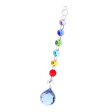 Max Crystal Hanging Suncatcher Rainbow Beads Ball Pendant Prisms Blue 20cm