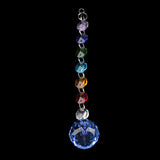 Max Crystal Hanging Suncatcher Rainbow Beads Ball Pendant Prisms Blue 20cm