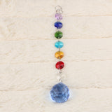 Max Crystal Hanging Suncatcher Rainbow Beads Ball Pendant Prisms Blue 20cm