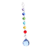 Max Crystal Hanging Suncatcher Rainbow Beads Ball Pendant Prisms Blue 20cm