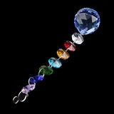 Max Crystal Hanging Suncatcher Rainbow Beads Ball Pendant Prisms Blue 20cm