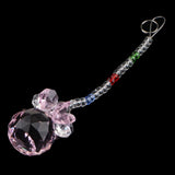 Max Crystal Hanging Suncatcher Rainbow Beads Ball Pendant Prisms Pink 21cm