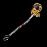 Max Crystal Hanging Suncatcher Rainbow Beads Ball Pendant Prisms Yellow 21cm