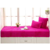 Max Fluffy Plush Soft Sofa Couch Cover Bay Window Cushion Area Rug Rose Red