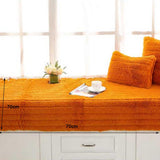 Max Fluffy Plush Soft Sofa Couch Cover Bay Window Cushion Area Rug Orange