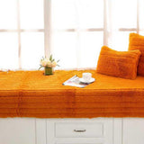 Max Fluffy Plush Soft Sofa Couch Cover Bay Window Cushion Area Rug Orange