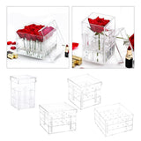 Maxbell Clear Acrylic Rose Flower Box Cut Flower Arranging Holder Gift Box 1 Hole