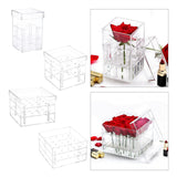 Maxbell Clear Acrylic Rose Flower Box Cut Flower Arranging Holder Gift Box 1 Hole