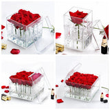 Maxbell Clear Acrylic Rose Flower Box Cut Flower Arranging Holder Gift Box 1 Hole