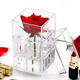 Maxbell Clear Acrylic Rose Flower Box Cut Flower Arranging Holder Gift Box 1 Hole