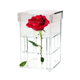 Maxbell Clear Acrylic Rose Flower Box Cut Flower Arranging Holder Gift Box 1 Hole
