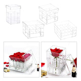 Maxbell Clear Acrylic Rose Flower Box Cut Flower Arranging Holder Gift Box 1 Hole