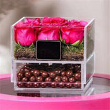 Maxbell Clear Acrylic Rose Flower Box Cut Flower Arranging Holder Gift Box 9 Holes
