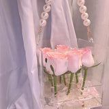 Maxbell Clear Acrylic Rose Flower Box Cut Flower Arranging Holder Gift Box 9 Holes