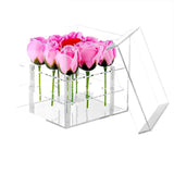 Maxbell Clear Acrylic Rose Flower Box Cut Flower Arranging Holder Gift Box 9 Holes