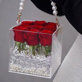 Maxbell Clear Acrylic Rose Flower Box Cut Flower Arranging Holder Gift Box 9 Holes