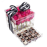 Maxbell Clear Acrylic Rose Flower Box Cut Flower Arranging Holder Gift Box 9 Holes