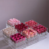 Maxbell Clear Acrylic Rose Flower Box Cut Flower Arranging Holder Gift Box 9 Holes