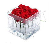 Maxbell Clear Acrylic Rose Flower Box Cut Flower Arranging Holder Gift Box 9 Holes