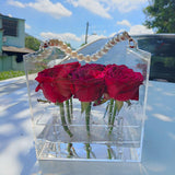 Maxbell Clear Acrylic Rose Flower Box Cut Flower Arranging Holder Gift Box 9 Holes