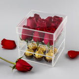 Maxbell Clear Acrylic Rose Flower Box Cut Flower Arranging Holder Gift Box 9 Holes